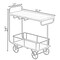 Vintiquewise Metal Wine Bar Serving Cart with Rolling Wheels, Glass Holder, and Wine Rack QI004280 - alternate 3